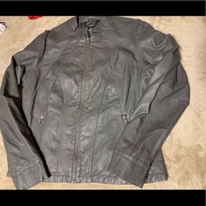 Alfani grey faux leather jacket